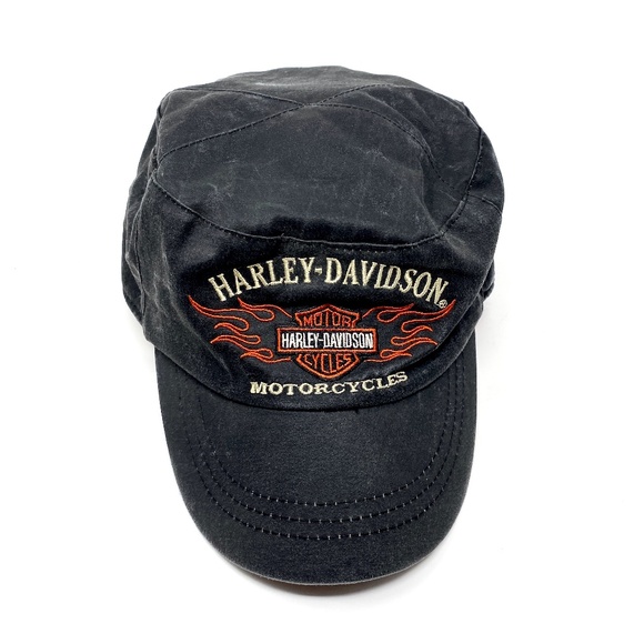 Harley-Davidson Accessories - Harley Davidson Flat Top Hat Black Embroidered L
